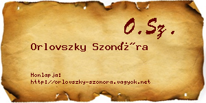 Orlovszky Szonóra névjegykártya